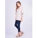 Embroidered blouse "Rain Drops" white on gray